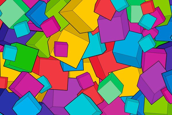 Beaucoup de cubes multicolores pour le fond