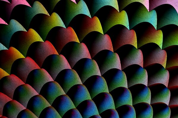 Beautiful rainbow abstraction from pyramids