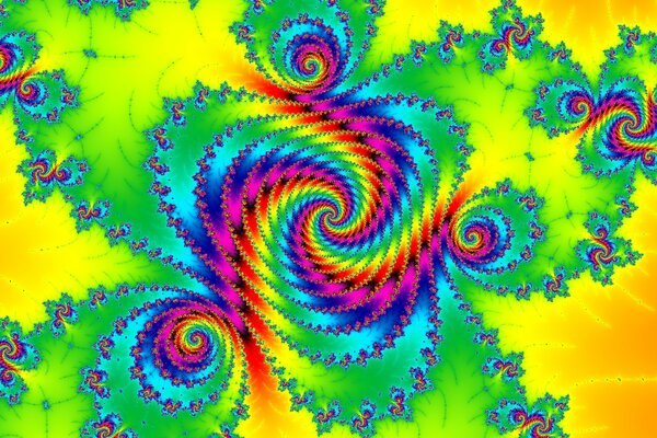 The bright multicolour of spirals and patterns fascinates