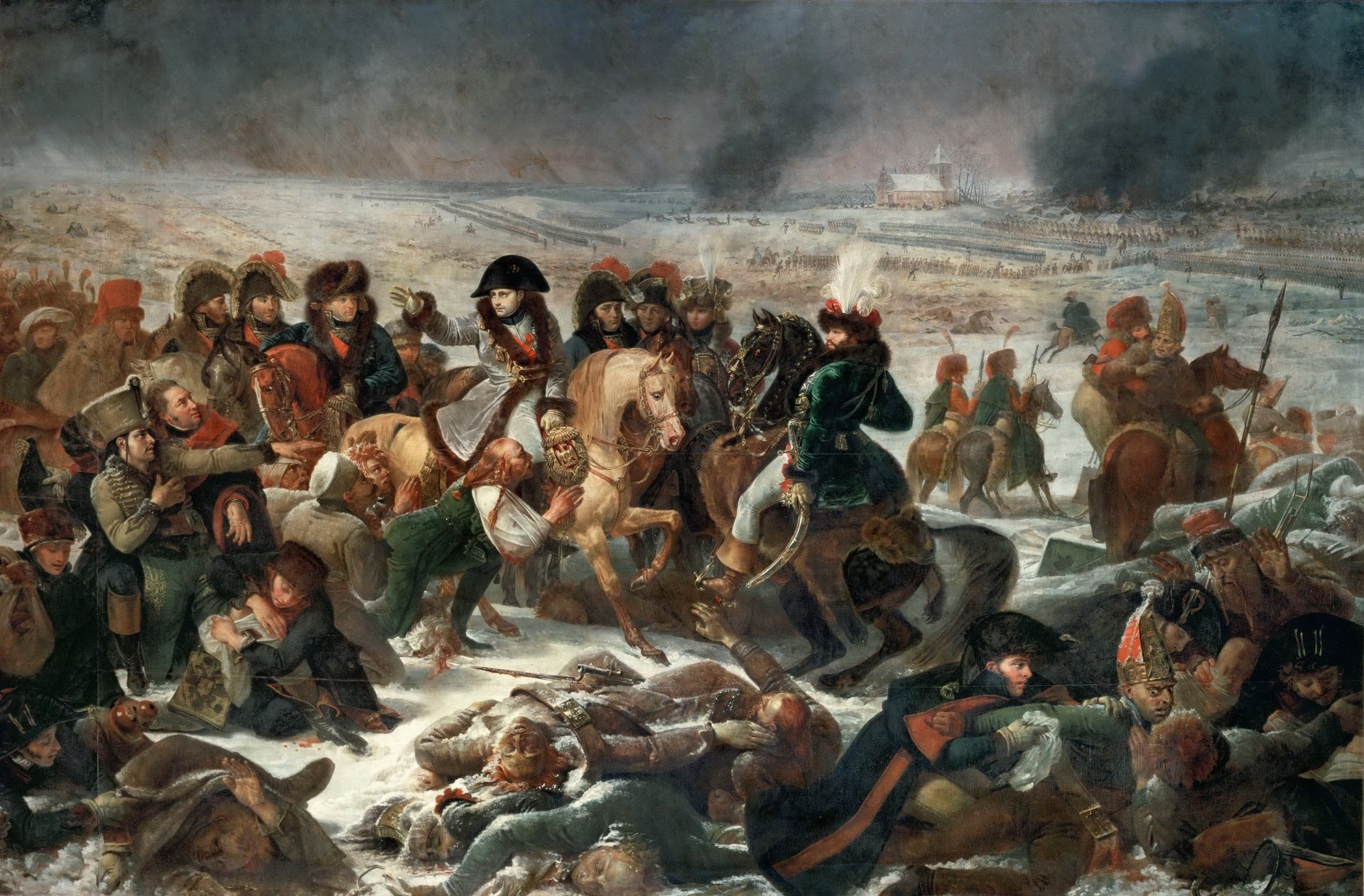 napoléon à la bataille d eylau le 9 février 1807 antoine-jean gros peintre académicien français peinture huile sur toile