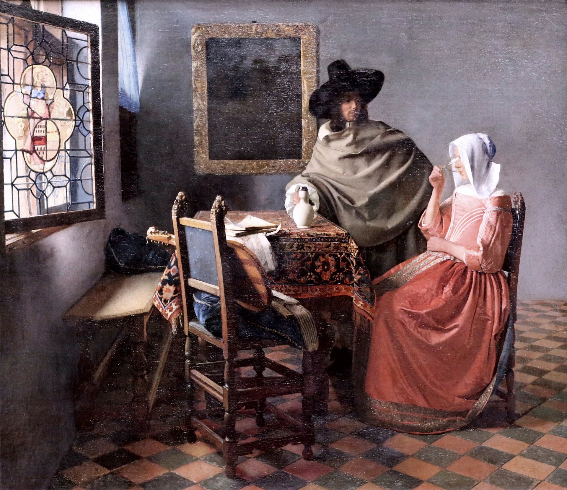 johannes vermeer gemälde ein glas wein