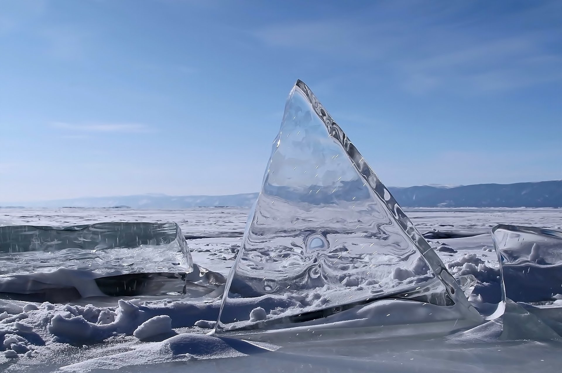 landschaft winter schnee eis see baikalsee