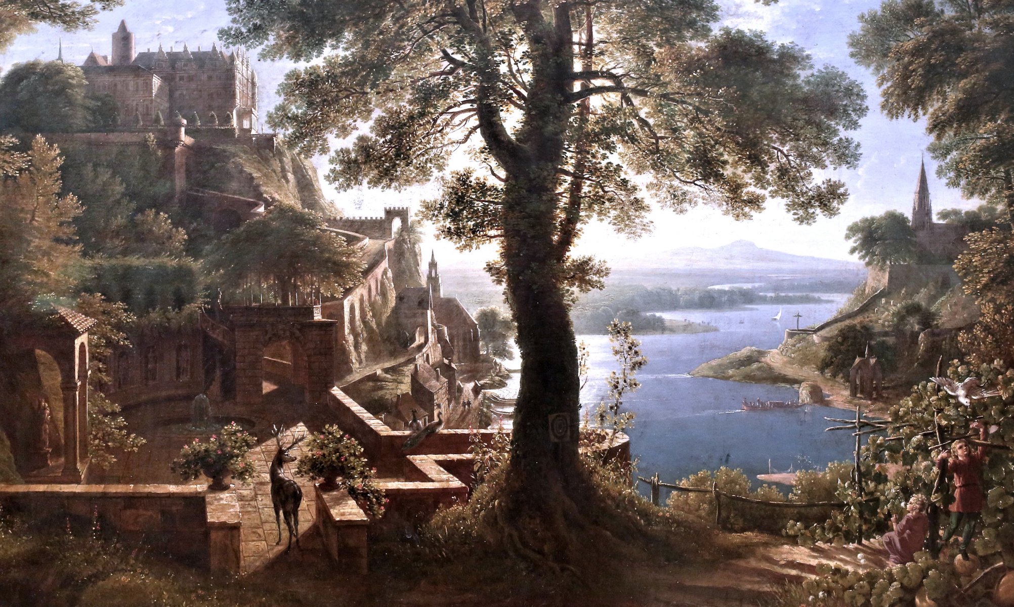 karl friedrich schinkel pintor pintura château en bordure de fleuve castillo a orillas del río