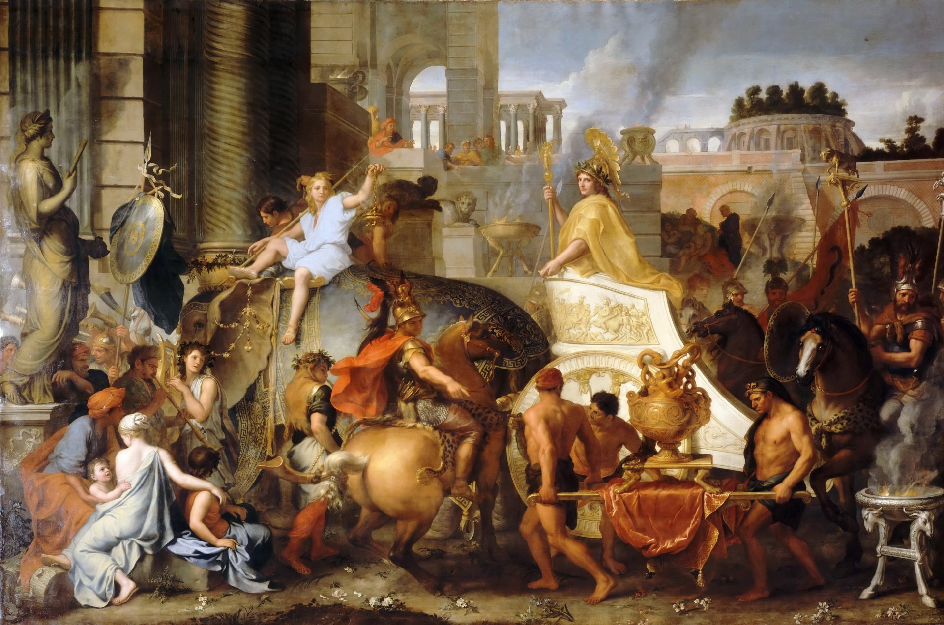 entrée triomphale d alexandre le grand à babylone lebrun charles peintre et décorateur français peinture huile sur toile musée du louvre paris