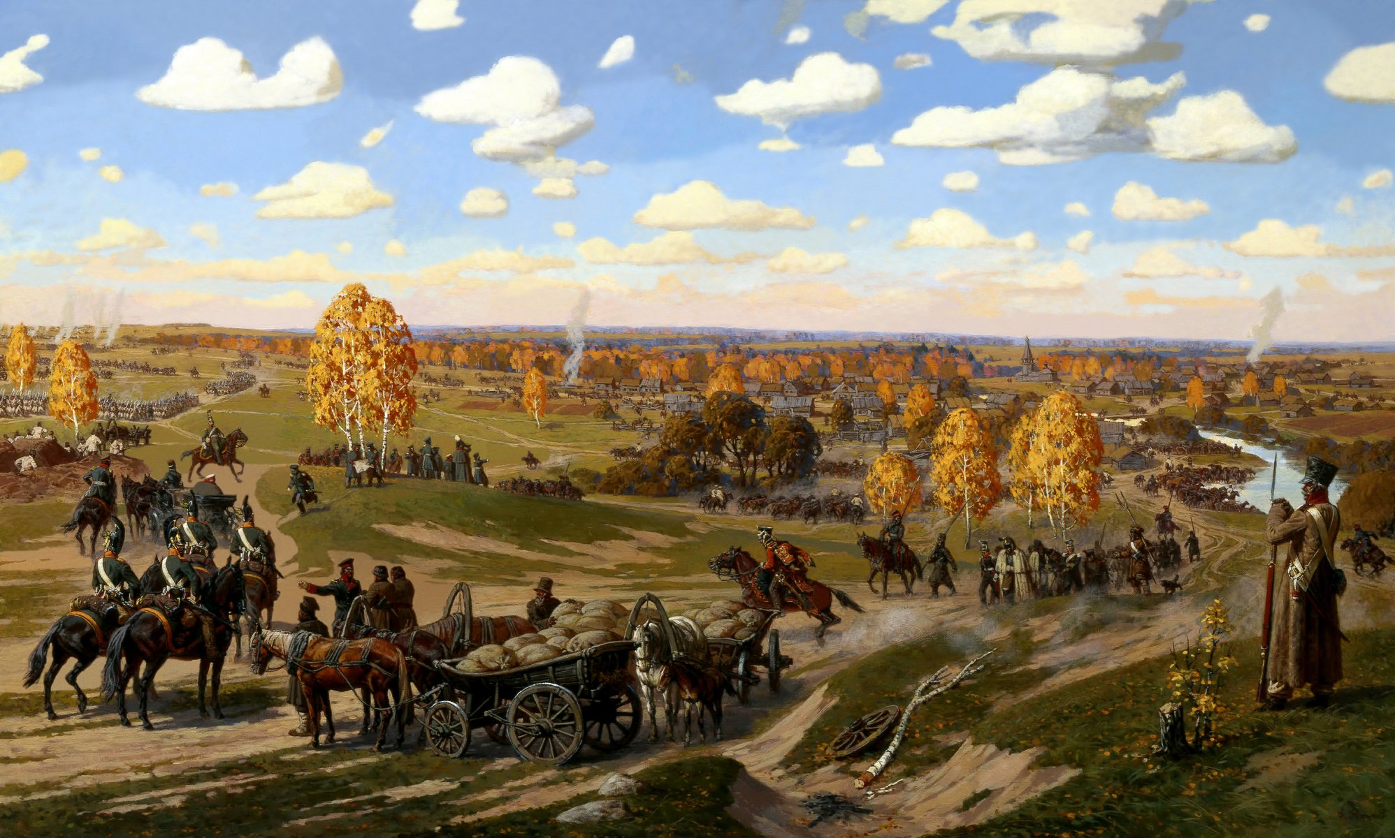 pittura tarutinsky battaglia battaglia guerra patriottica 1812 battaglia di tarutinsky 18 ottobre distretto villaggio tarutino regione di kaluga tra russo truppe comando feldmaresciallo kutuzov e francese maresciallo murat manovra artista av