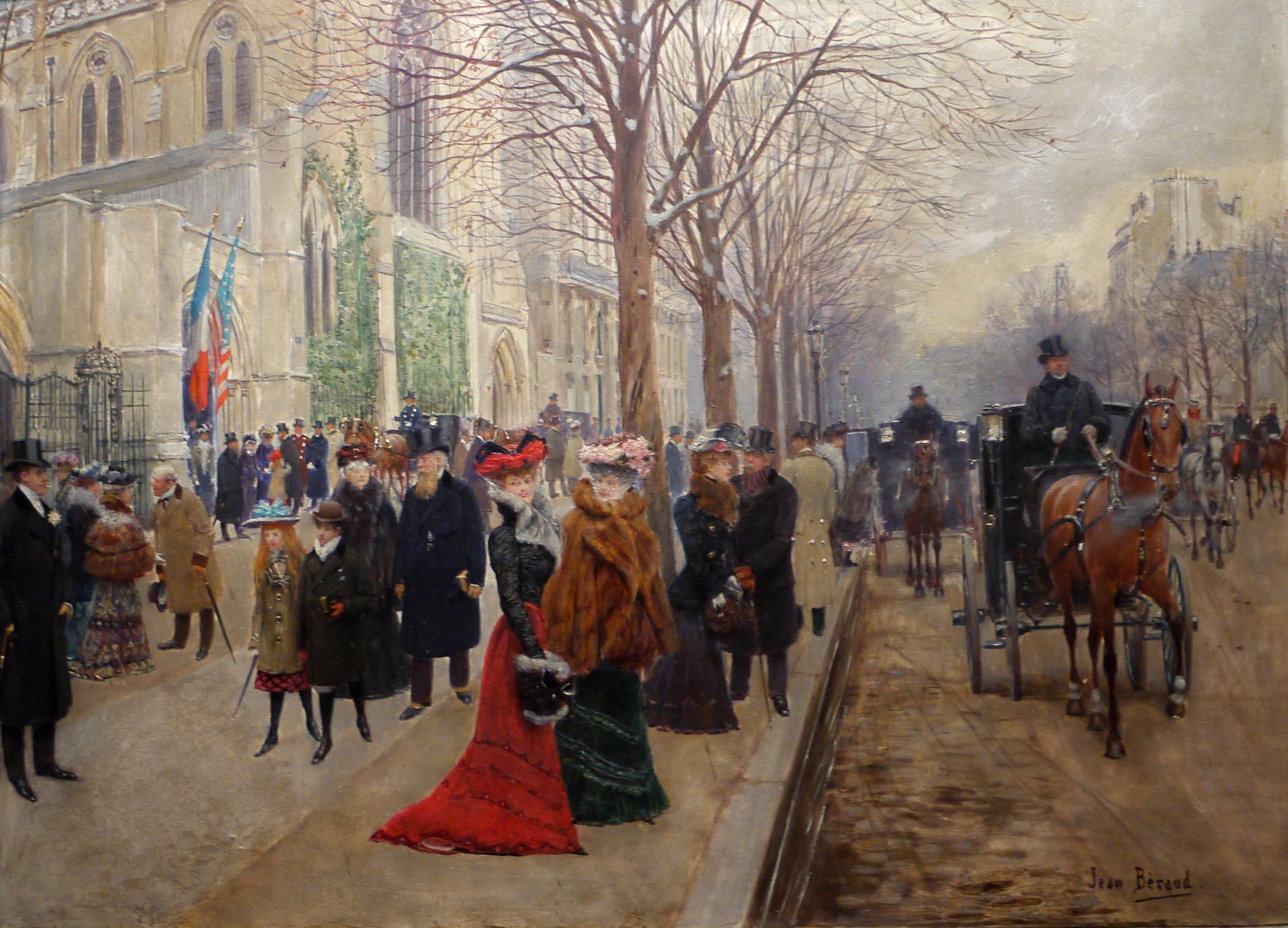 jean béraud paris dames équipage neige