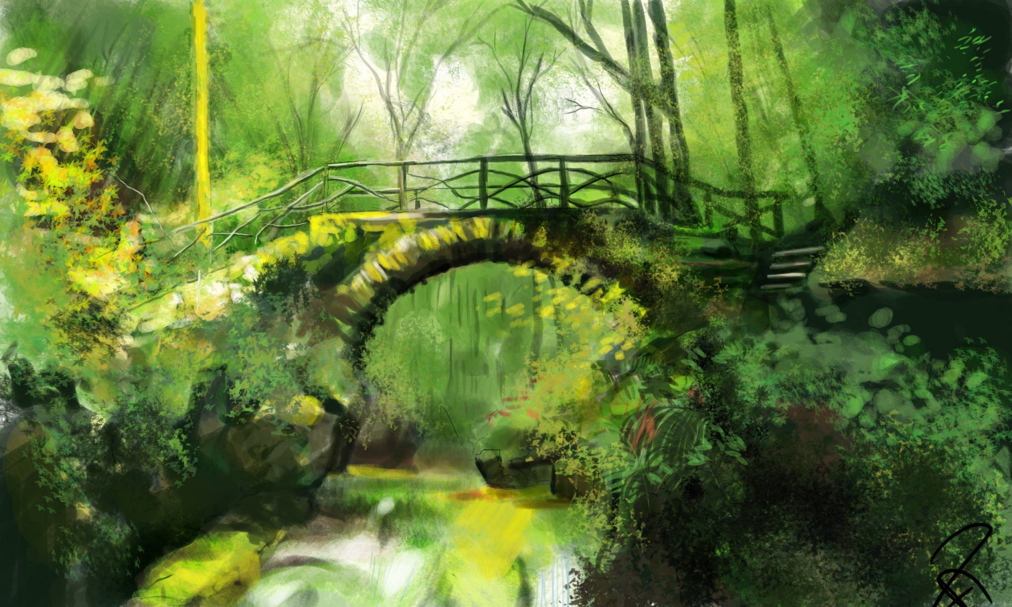 art antonio rodríguez pacheco nature green forest bridge