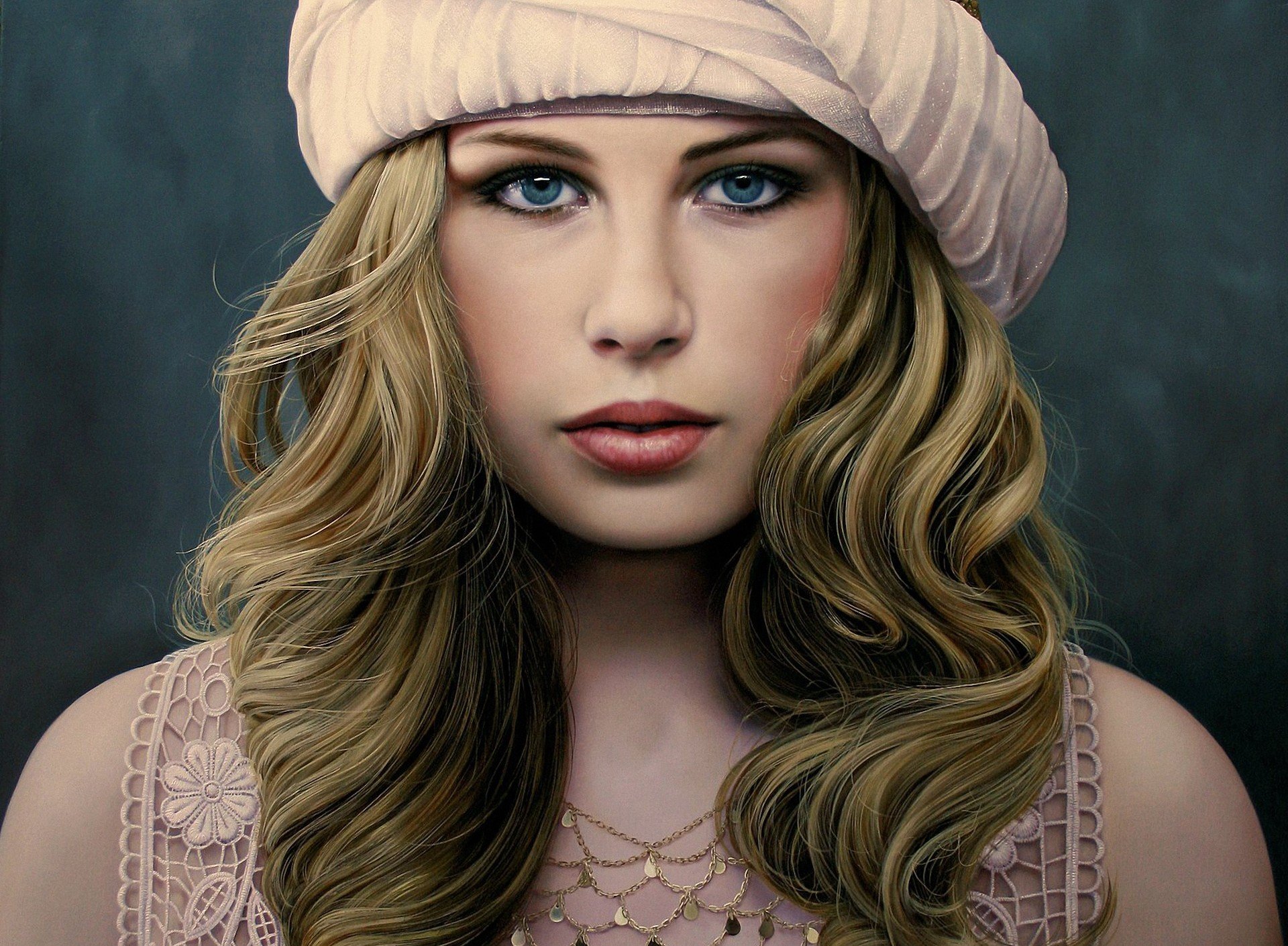 art christiane vleugels girl face decoration turban