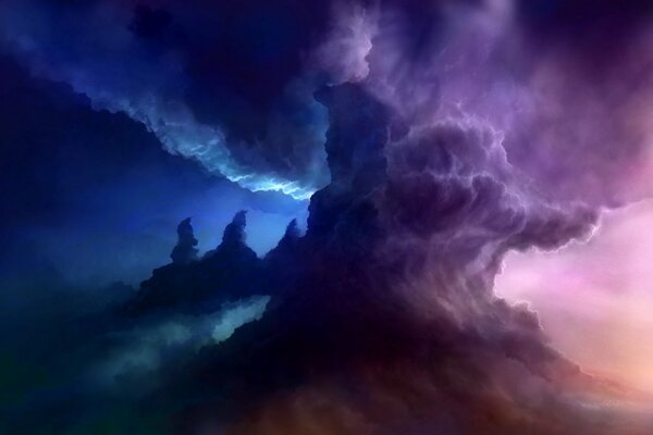 Image de nuages d orage dans le ciel sombre