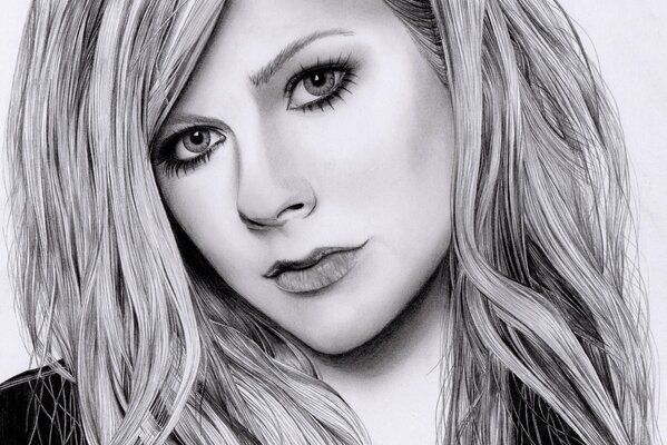 Pencil portrait of Avril Lavigne