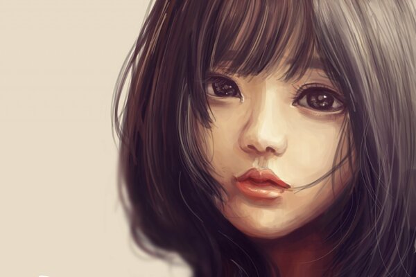 Face art of an Asian girl