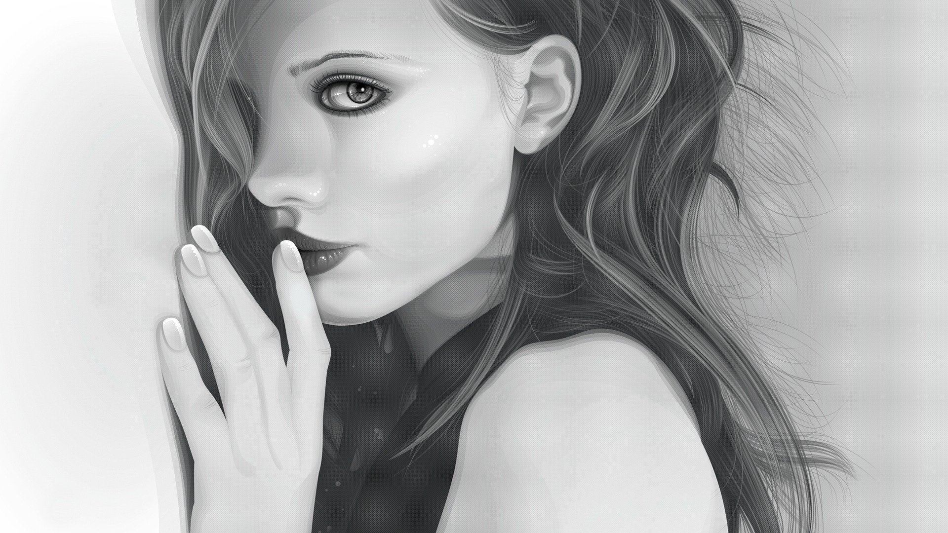 kate beckinsale ragazza sguardo disegno