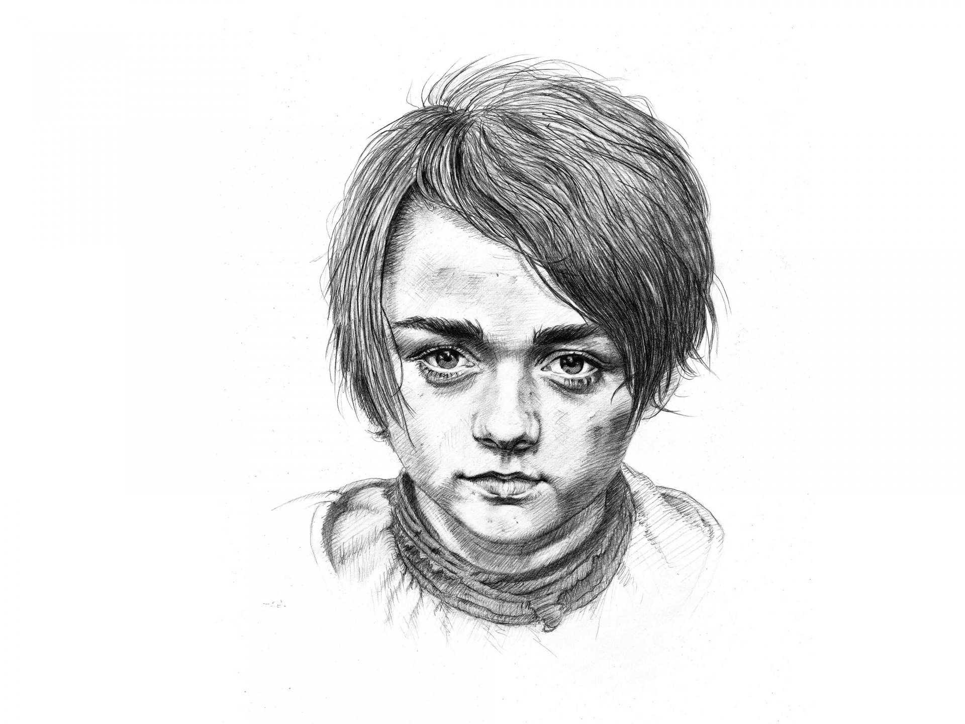 arya stark maisie williams dibujo lápiz