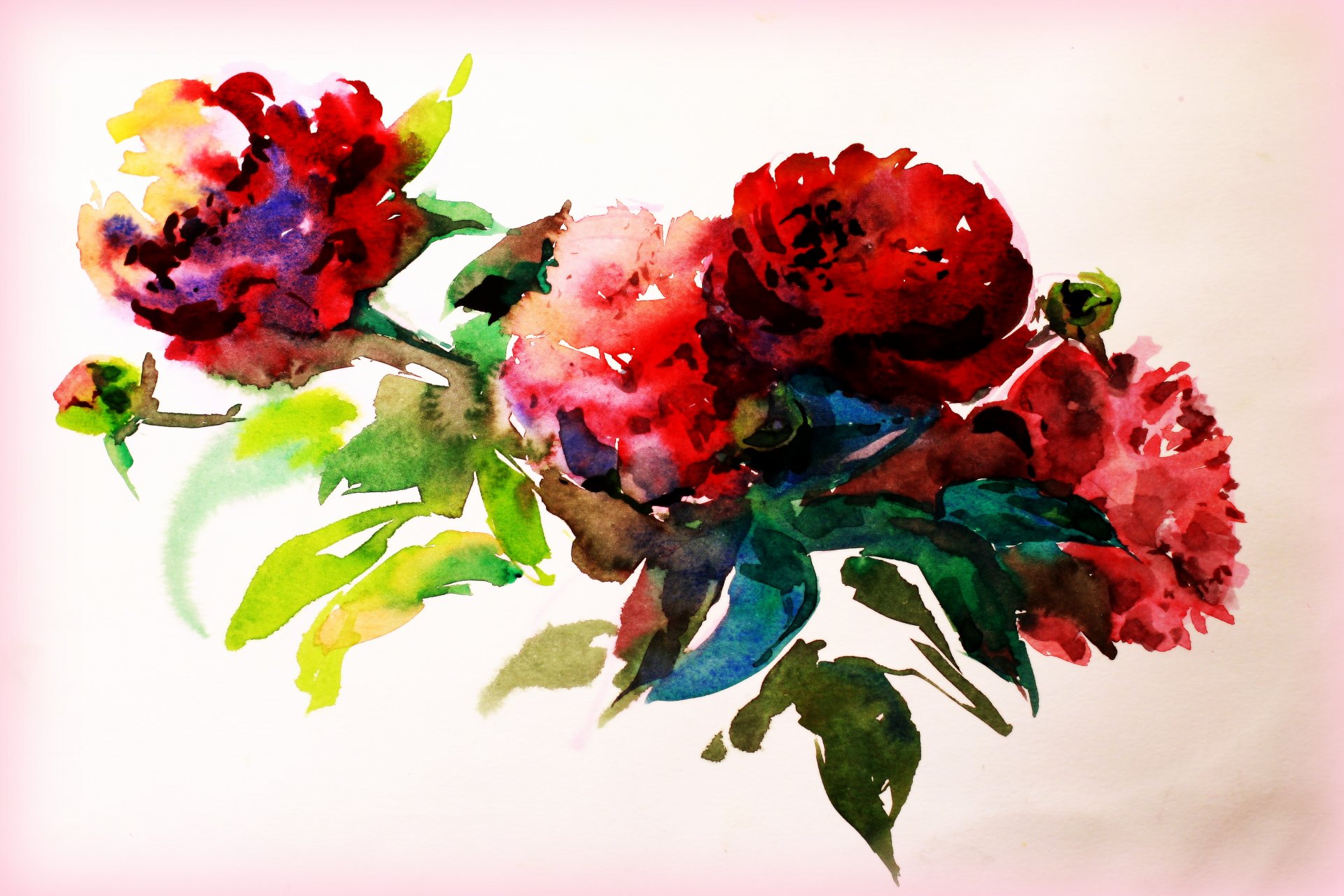 watercolor painting picture paint flower creativity drawing paper