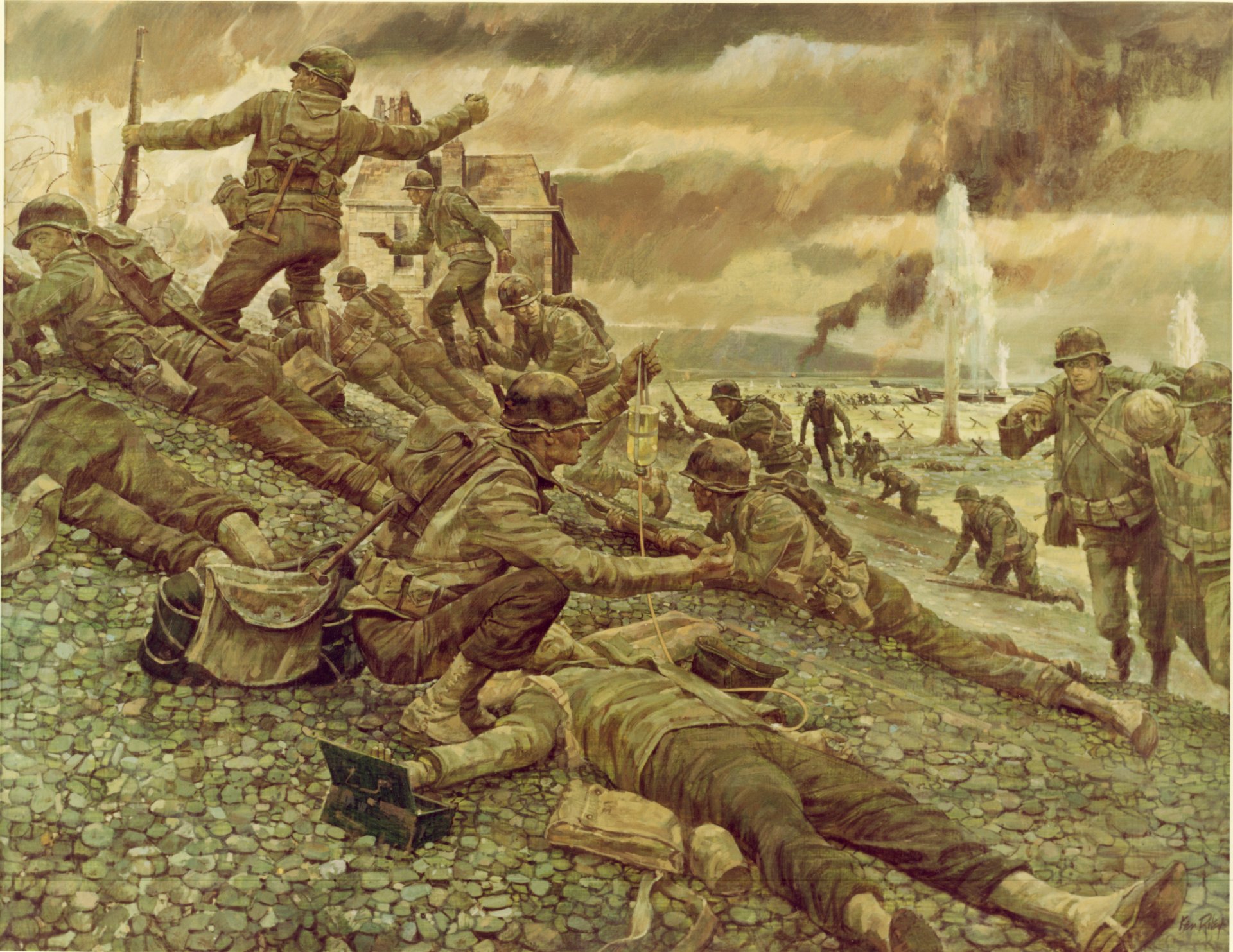 art normandy france june 61944 the landing of allied troops men weapon industrial complex ww2 picture