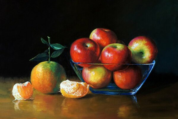 Composition pittoresque de fruits sur la table