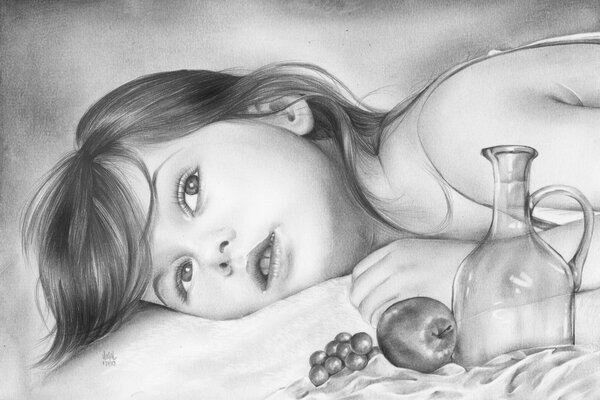 Pencil painting the child s view