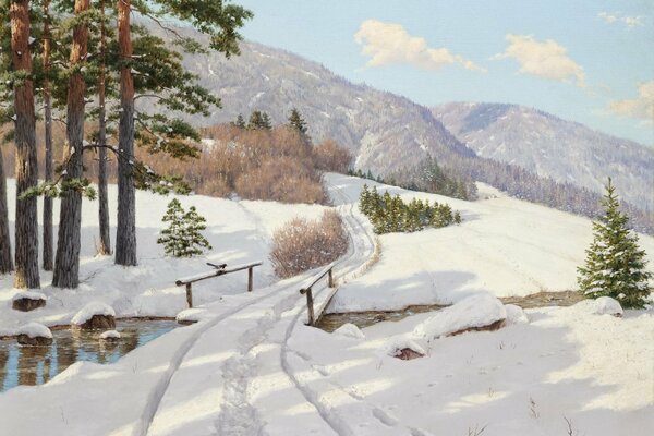 Winter mood in the paintings of Boris Bessonov