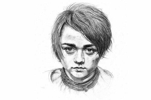 Maisie Williams Bleistiftzeichnung