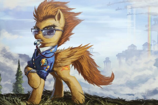 May Little Pony avec des lunettes et un costume fan art