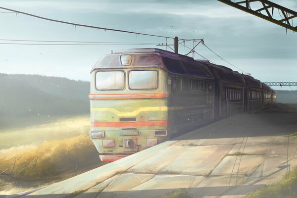 Peron train station painting