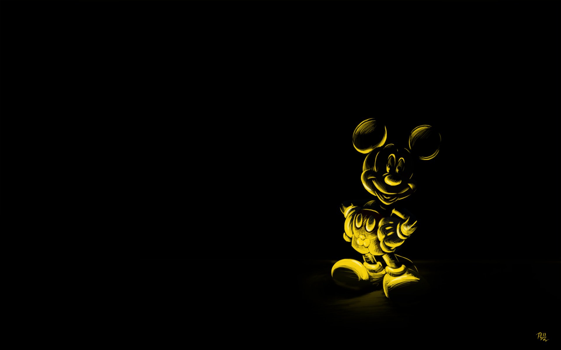 fondo negro mickey mouse dibujos animados personaje ratón