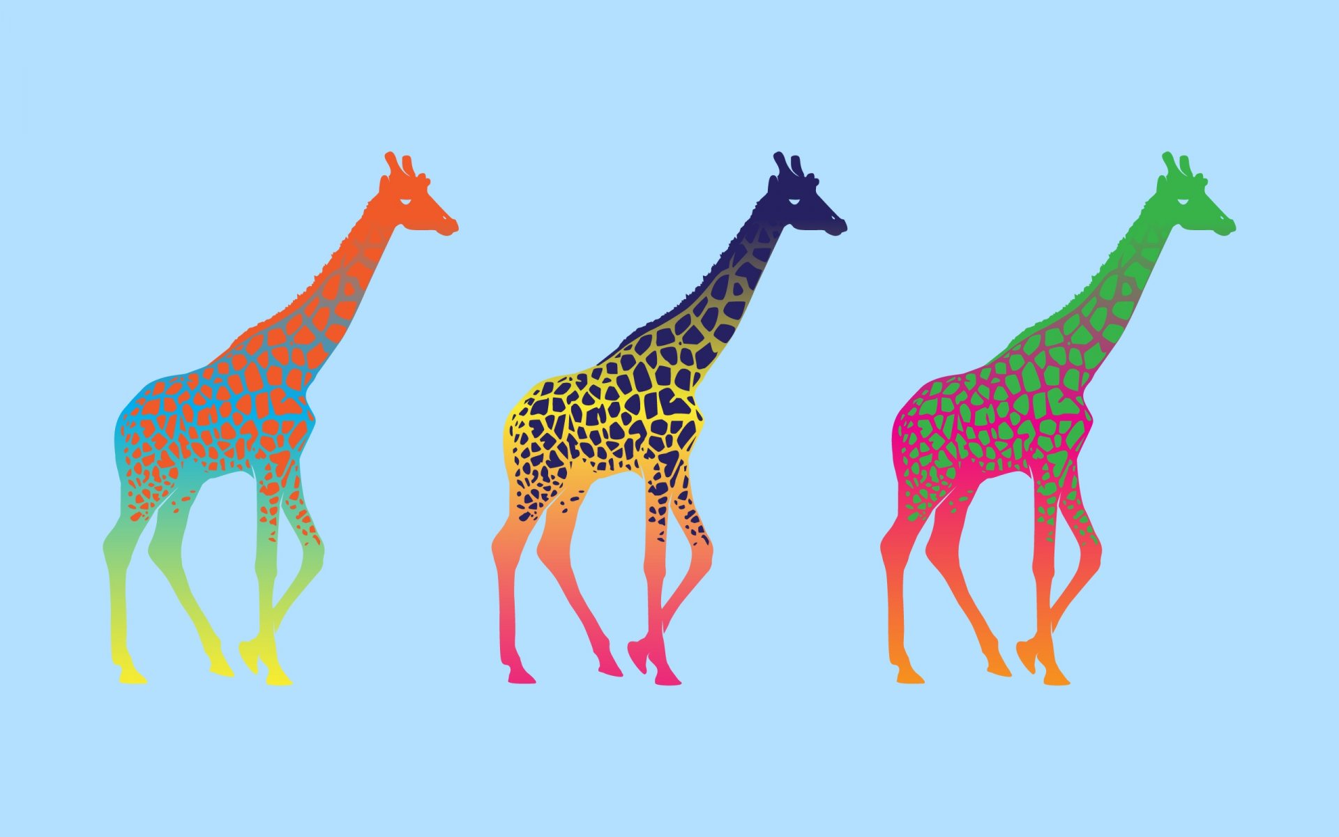 girafe multicolore pop art minimalisme