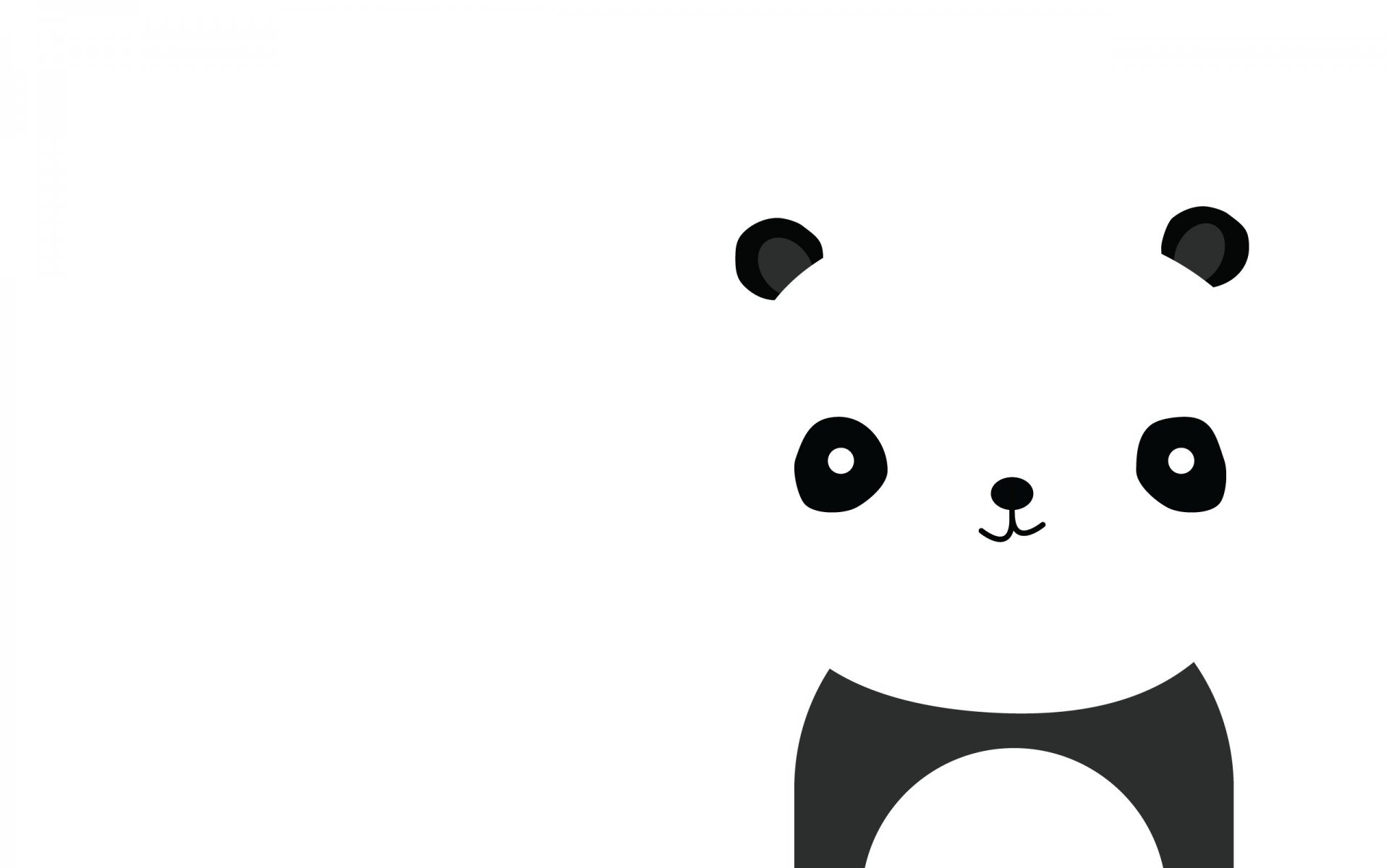 panda minimalism white smile