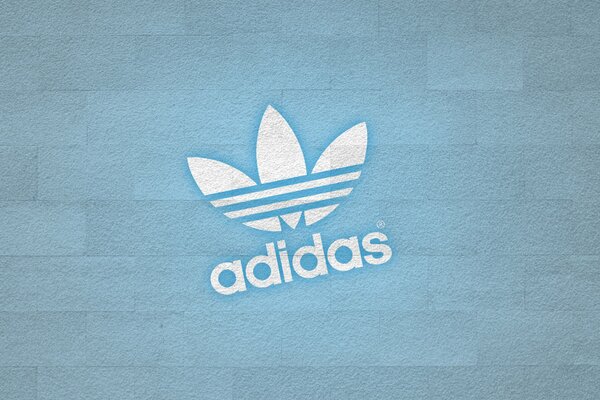 Adidas Firmenlogo blauer Hintergrund