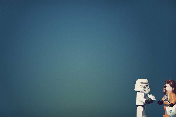 Stormtrooper donne une fleur à sa petite amie