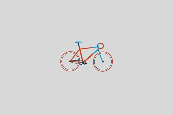 Image de vélo en rouge et bleu