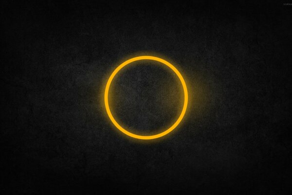 Yellow ring on black background