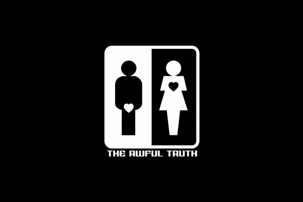 The sign of a man-woman couple on a black background