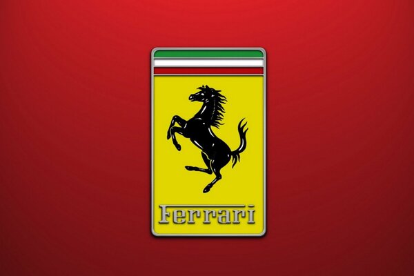 Segno Ferrari su sfondo rosso