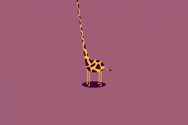 Giraffe ohne Kopf auf rosa Hintergrund