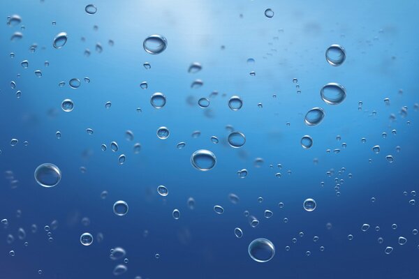 Background with gradient water with bubbles