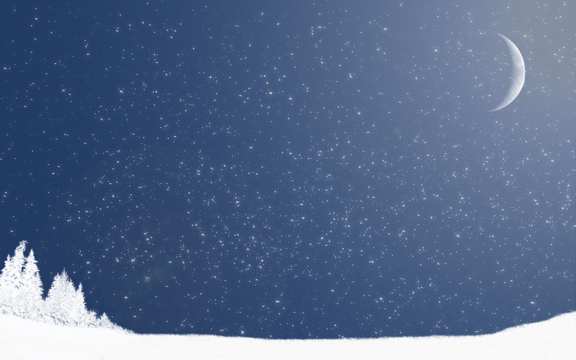 minimalismus schnee winter mond