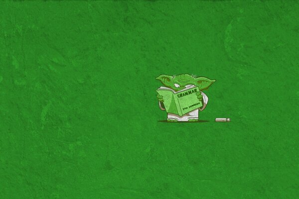 Lehrbuch mit Yoda mit Humor