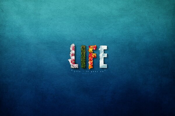 THE WORD LIFE in multicolored letters