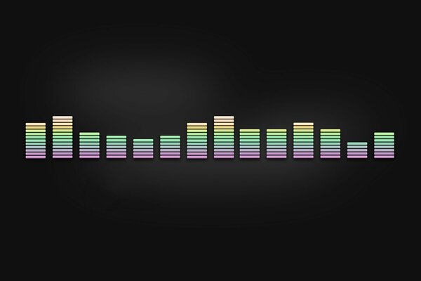 Mehrfarbiger Equalizer auf schwarzem Hintergrund