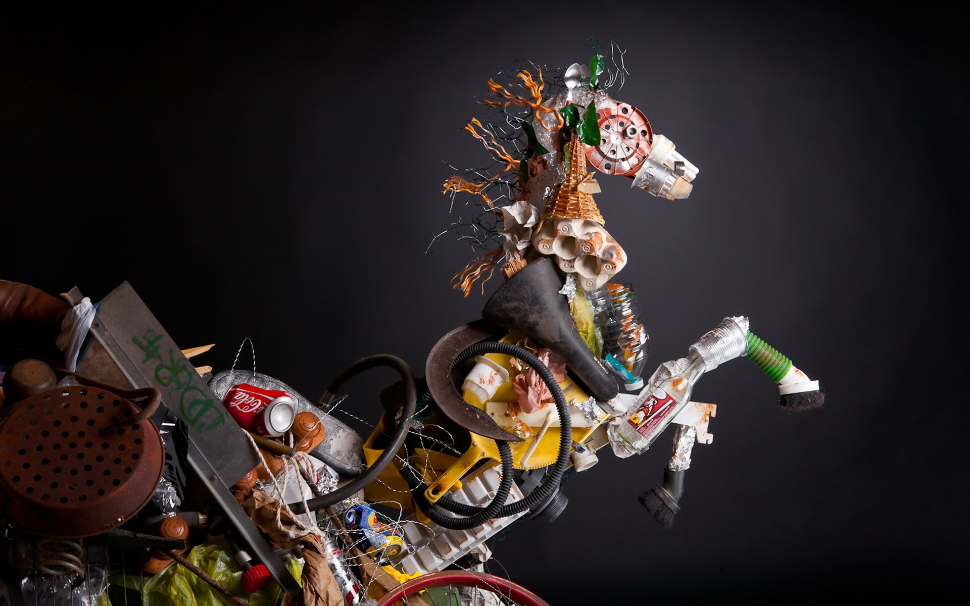 garbage junk waste sculpture