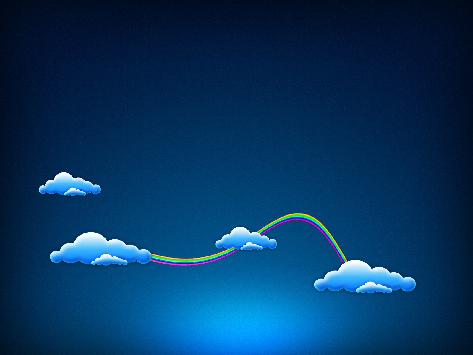 minimalism blue clouds rainbow