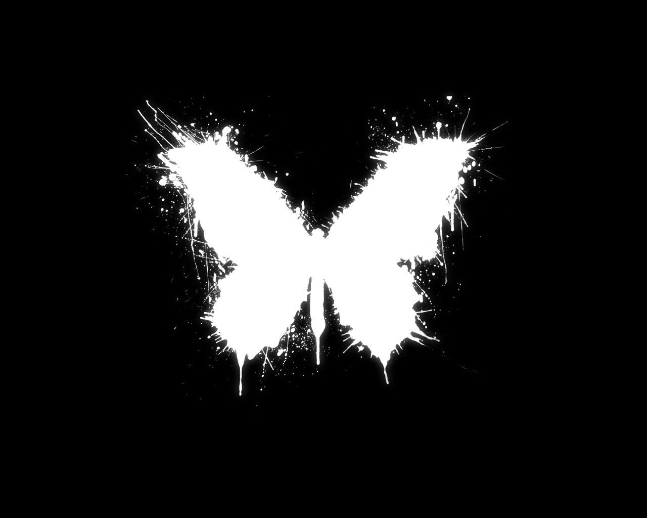 black white the blob paint butterfly accident luck style