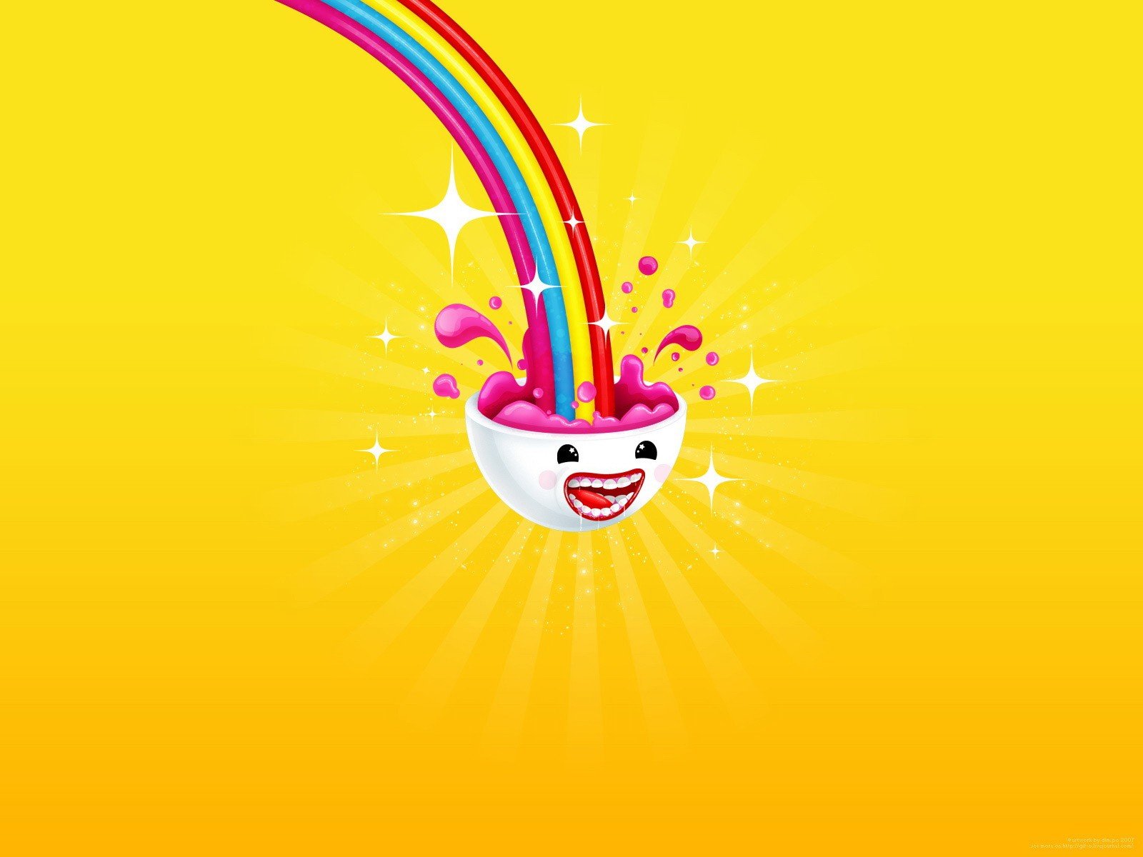 rainbow head flowers happiness yellow minimalism