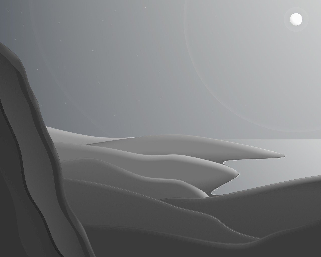 minimalism vector grey moon beach