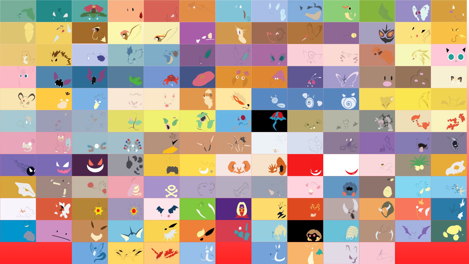 pokemon minimalisme texture couleur cellule dessin symbole jeu anime