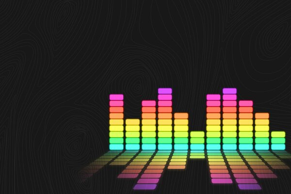 Colored musical sounds on a black background