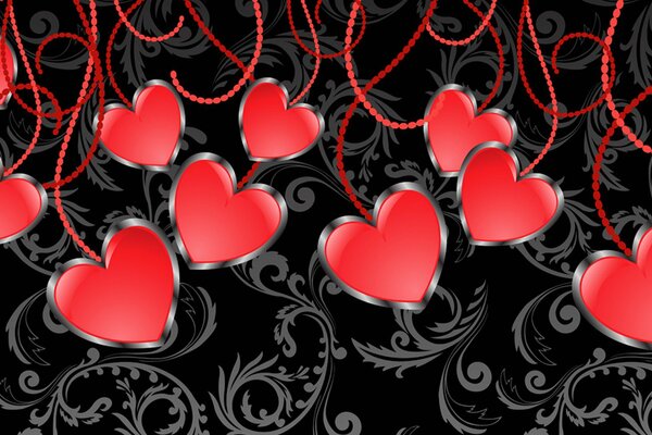 Hearts for Valentine s Day on a beautiful background