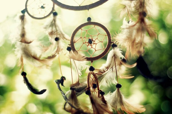 Amuleto Dreamcatcher alla luce del sole