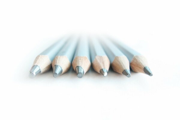 Gray pencils on a white background